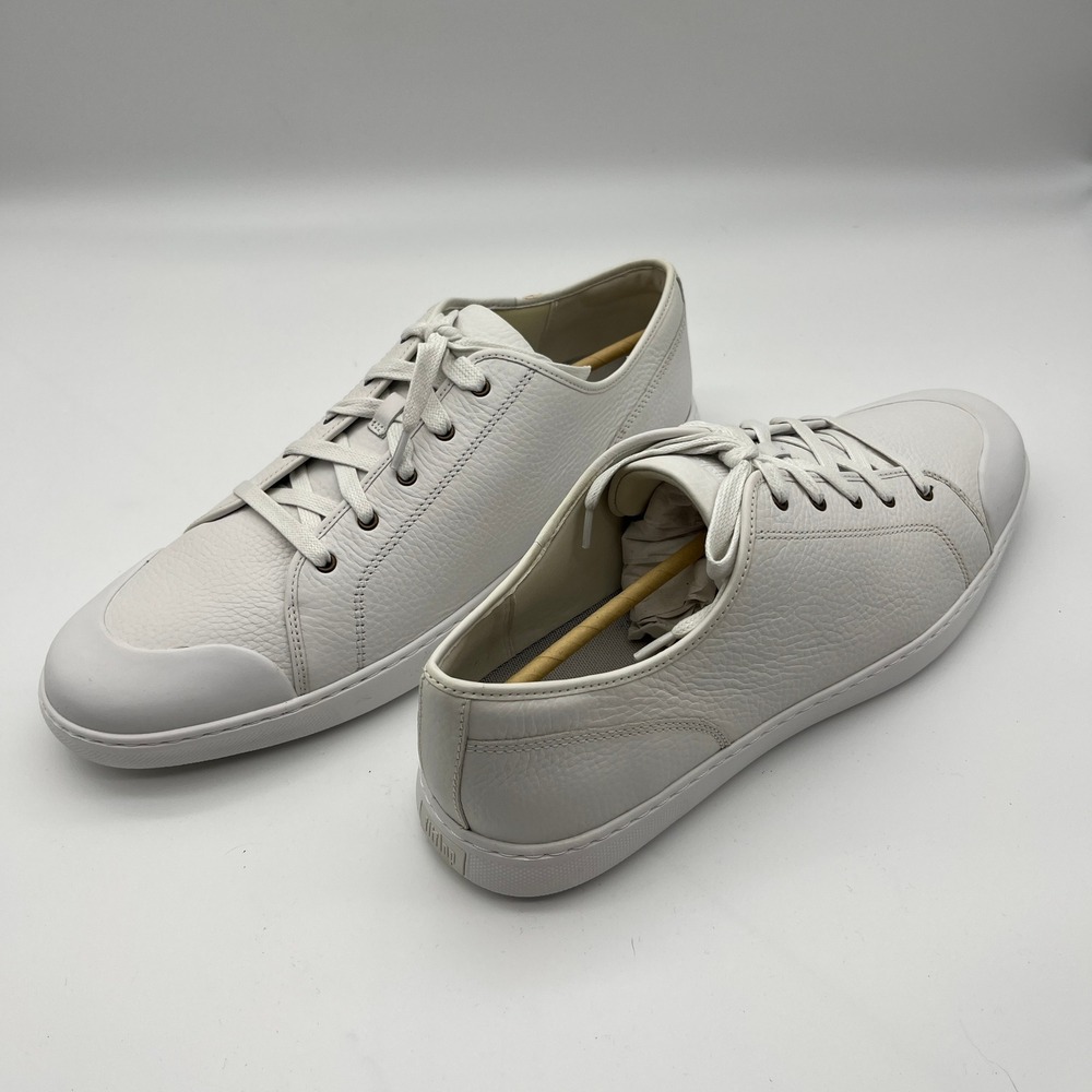 FitFlop Christone Toe-Cap Urban White Leather Sneakers Mens US 13 Q98-194-120 - Picture 1 of 10